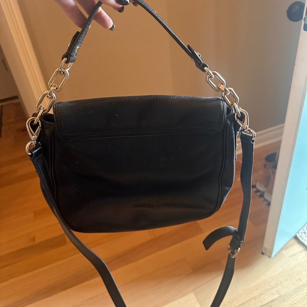 Medium Size Kate Spade Black Leather Crossbody Shoulder Purse - Picture 2 of 4